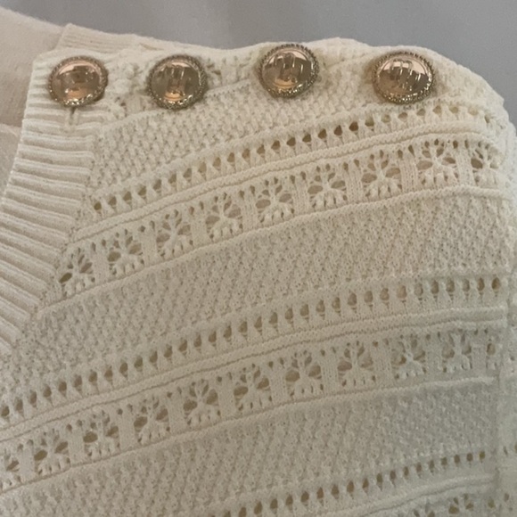 Maje white sweater w/gold buttons size 2 - Picture 2 of 5